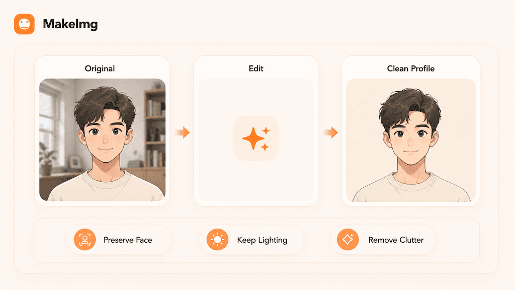 AI Background Cleanup for Profile Picture cover illustration