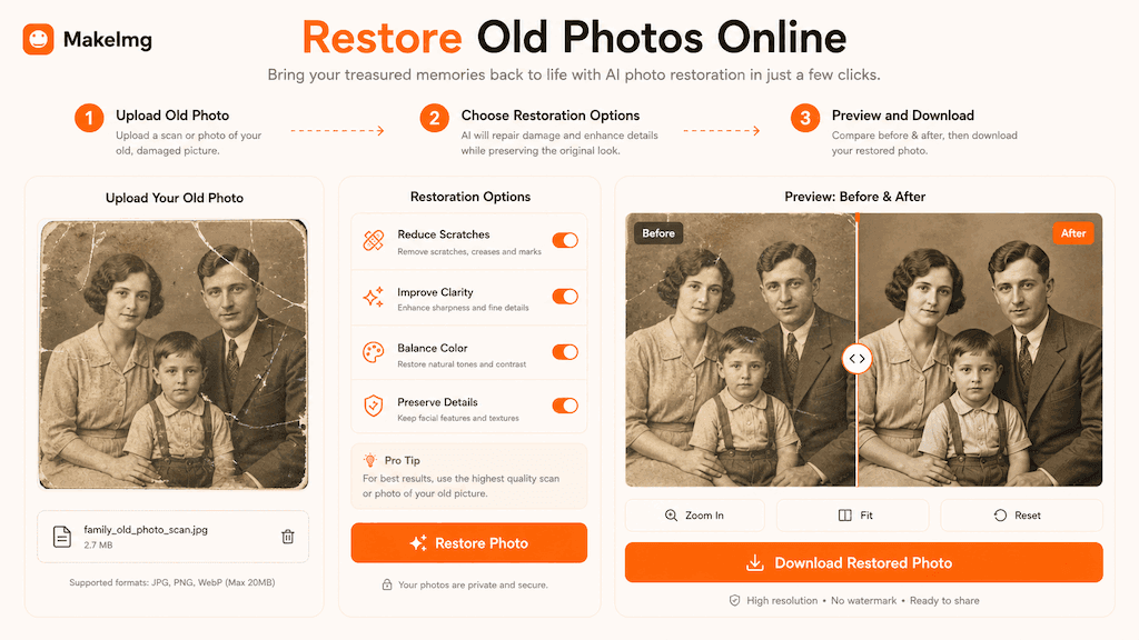 Restore Old Photos Online cover illustration